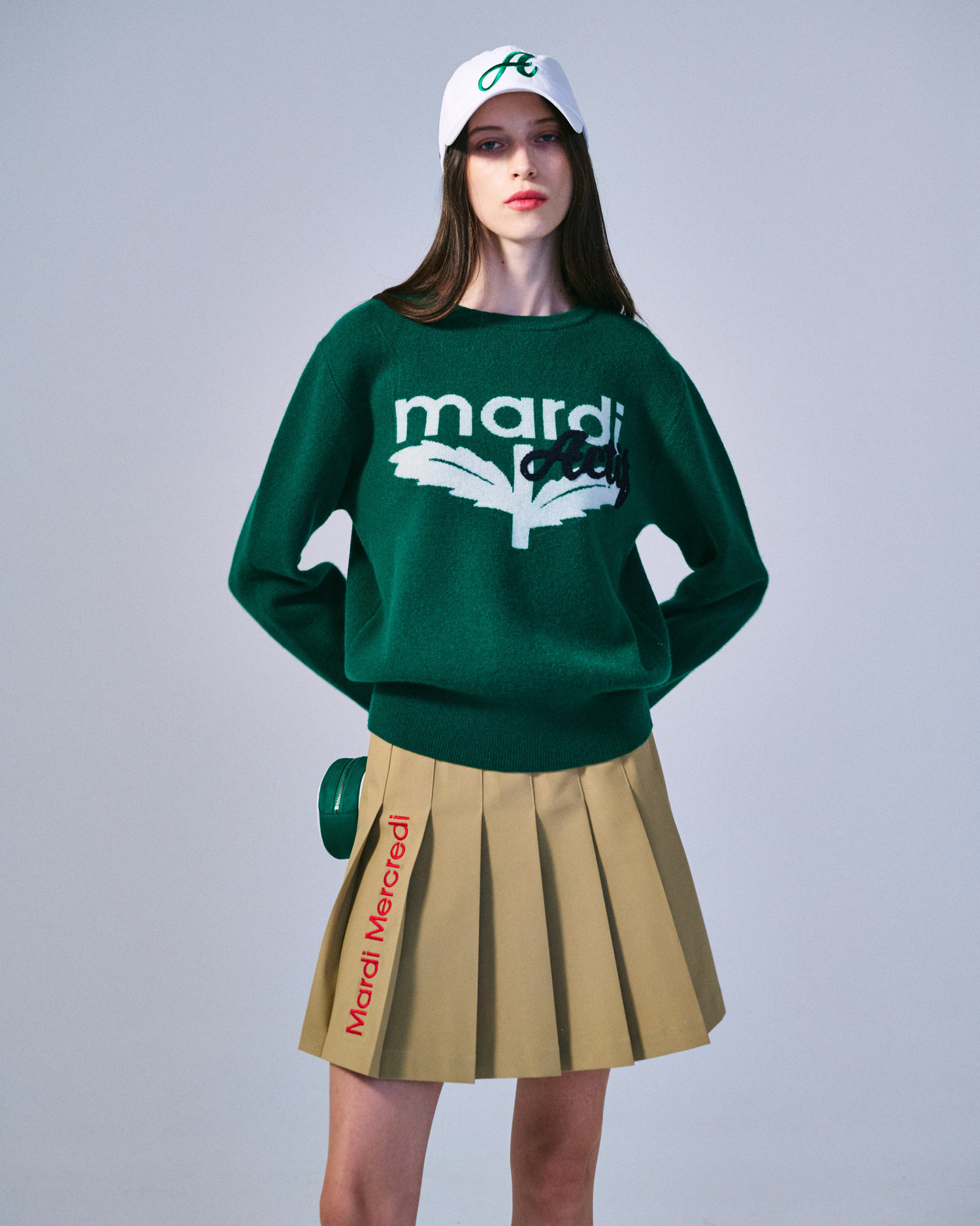 CASHMERE BLENDED PULLOVER ACTIF BLOOMMARDI_GREEN NAVY