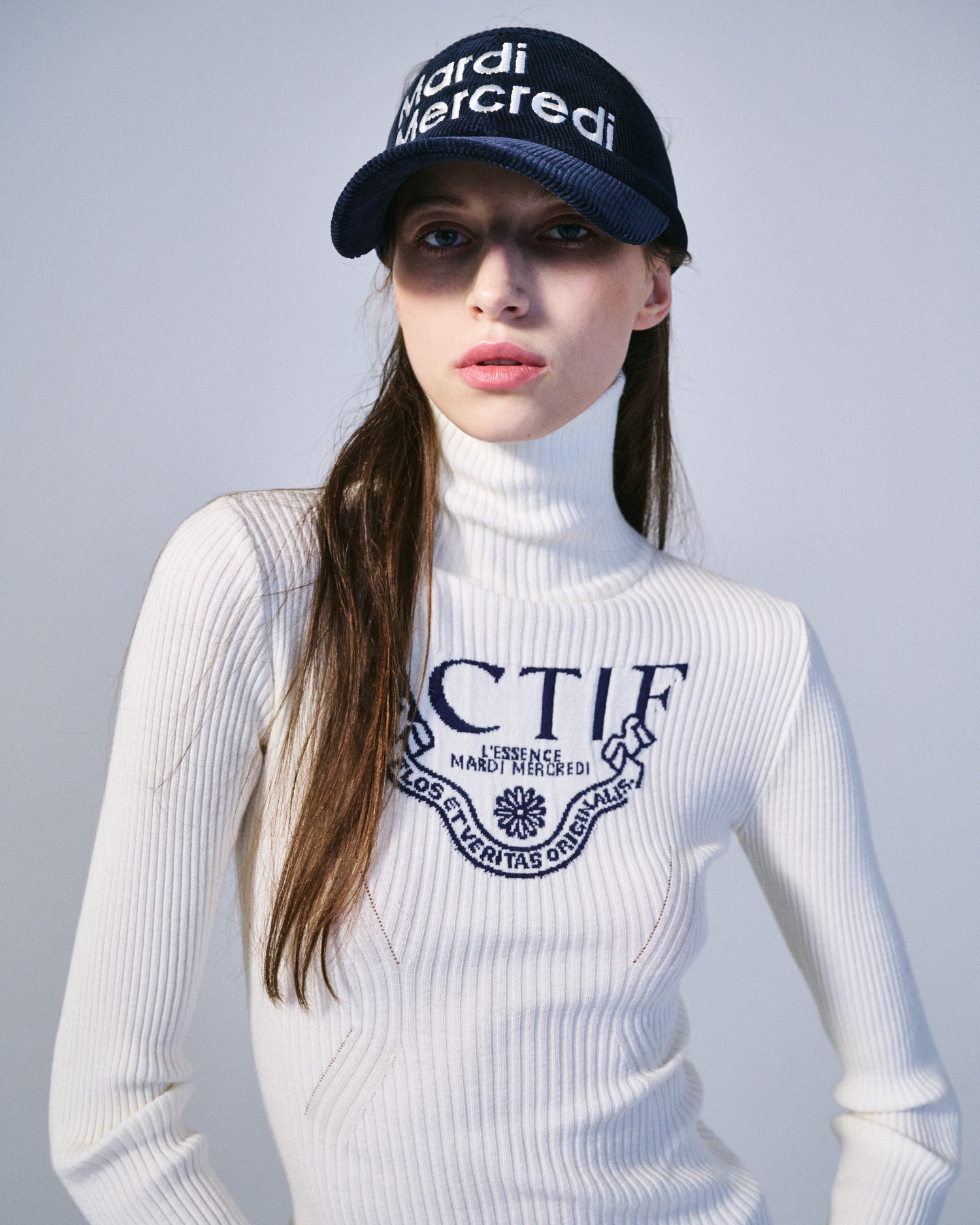 ROLL-NECK RIB SWEATER ACTIF CLASSIQUE_IVORY NAVY