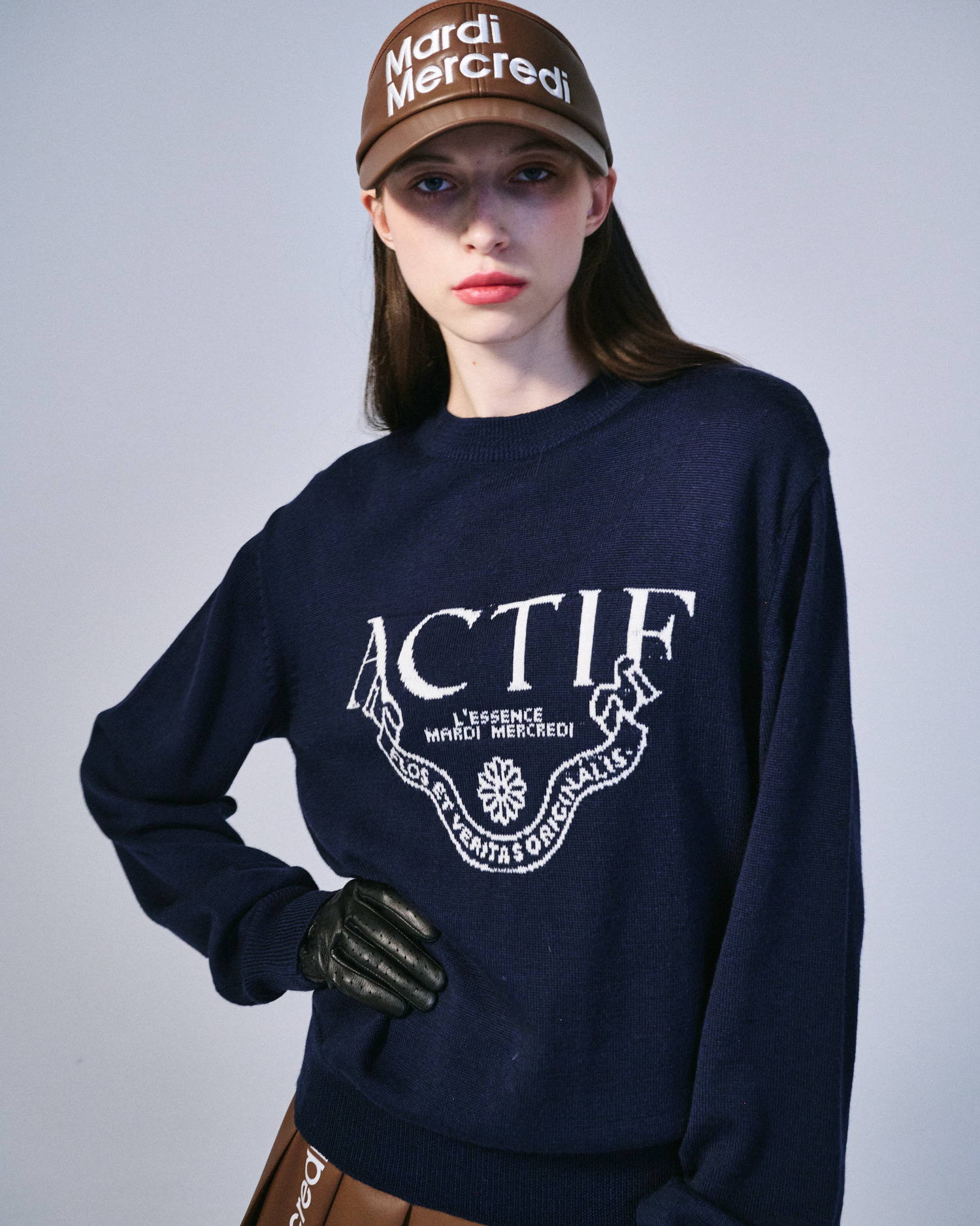 ACTIF CLASSIQUE KNIT PULLOVER_NAVY IVORY