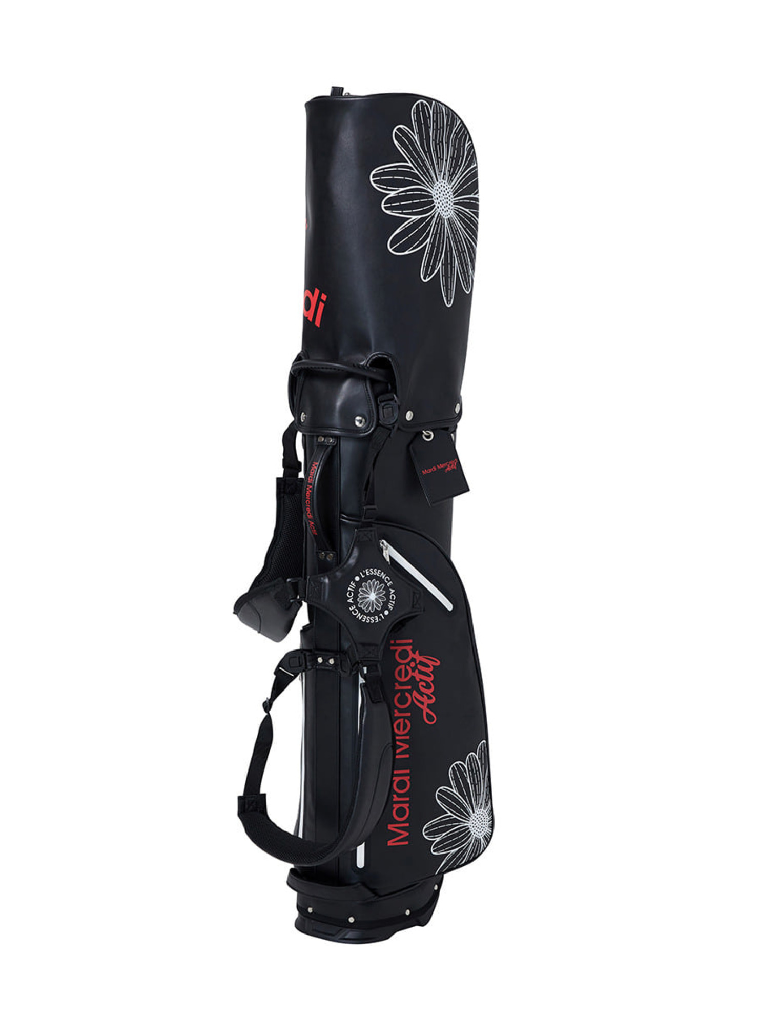 ALL OVER FLOWERS PRINTED GOLF BAG_BLACK RED