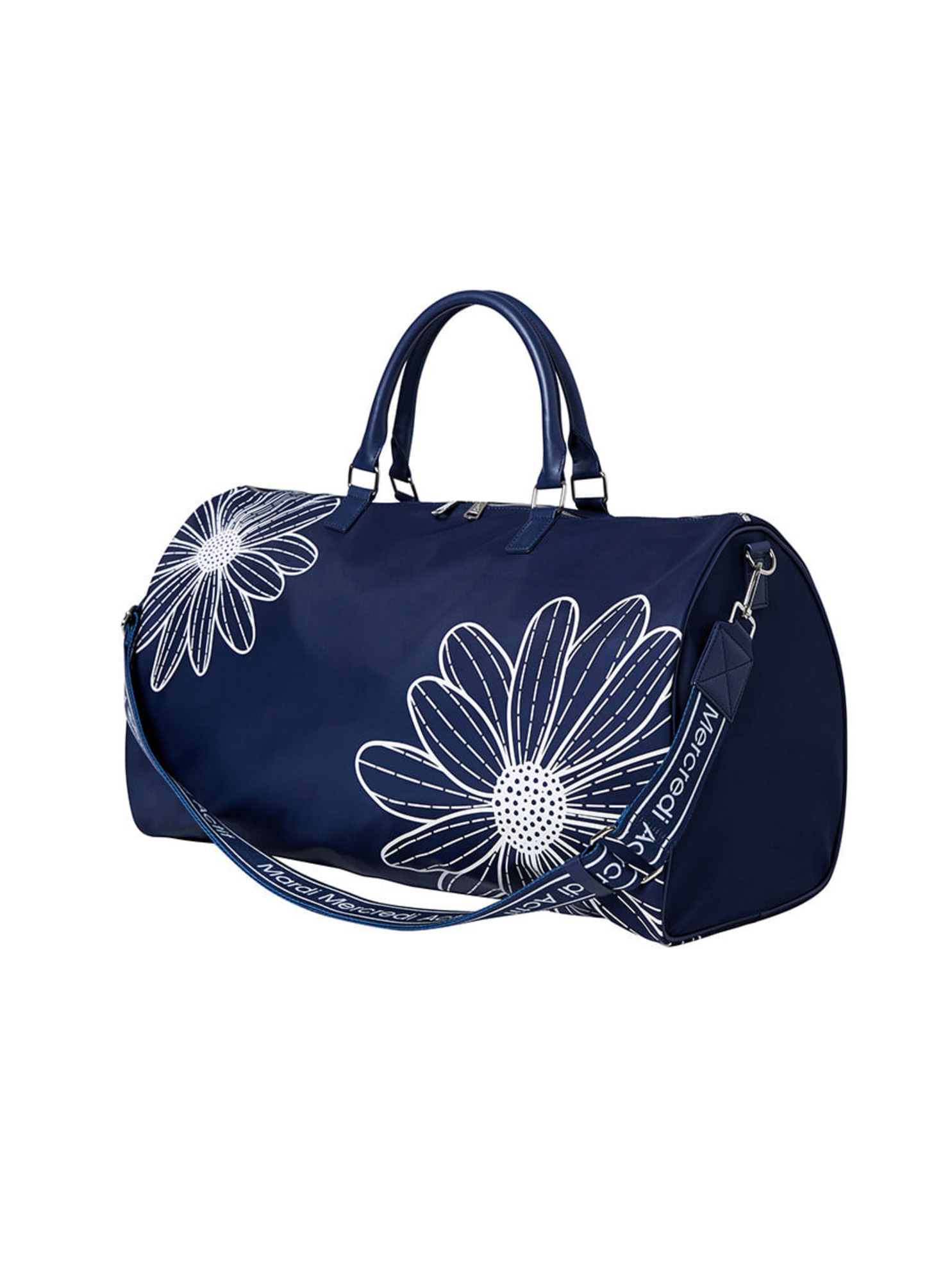 ALL OVER FLOWERS PRINTED BOSTON BAG_NAVY GREEN